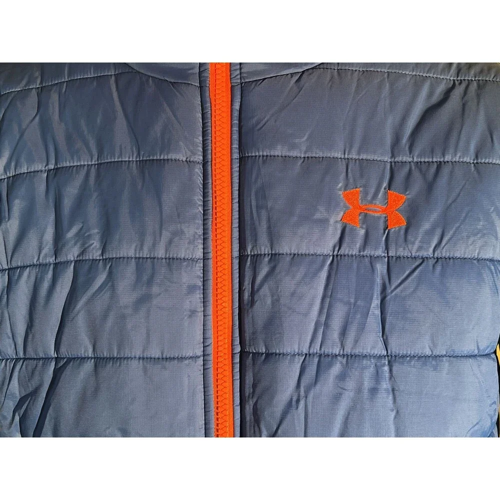 Under Armour Loose Long Sleeve Full Zip YXL JTG EG Cold Gear Jacket Blue‎ Orange